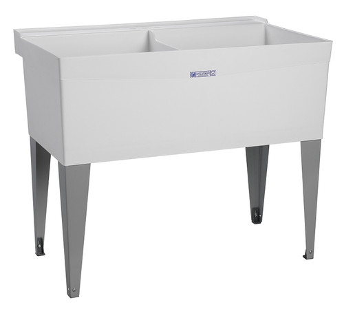 ELM UTILATUB Series 27F Laundry Tub, 38 gal Capacity, 2-Deck Hole, 40 in OAW, 34 in OAD, 24 in OAH, Thermoplastic [SKU: ORG9465816]