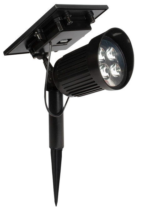 Boston Harbor Solar Spotlight, Li-Ion Battery, 18650 Battery, 8-Lamp, Plastic Fixture, Black [SKU: ORG9205568]