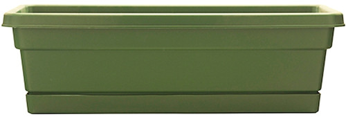 Southern Patio Rolled Rim WB2412OG Window Box Planter, 8 in W, 23-3/4 in D, Dynamic Design, Polyresin, Olive Green [SKU: ORG6749907]