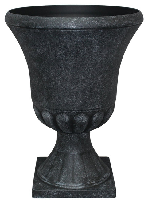 Southern Patio EB-029816 Winston Urn, 16 in W, 16 in D, Resin/Stone Composite, Weathered Black [SKU: ORG1541481]
