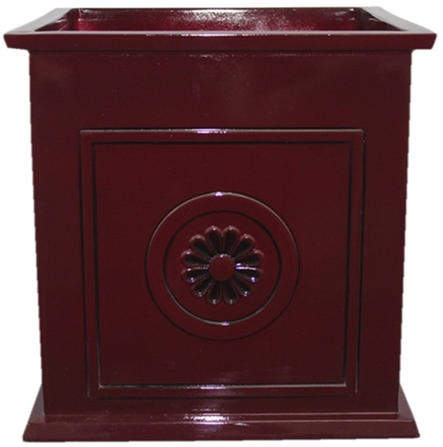Southern Patio Colony CMX-046998 Planter, 16 in W, 16 in D, Square, Ceramic, Oxblood, Gloss [SKU: ORG8249278]