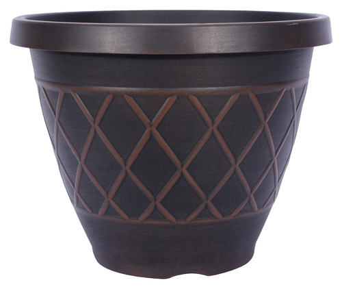 Southern Patio HDR-054832 Planter, Round, Resin, Brown [SKU: ORG8249146]