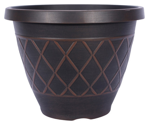 Southern Patio HDR-054849 Planter, Round, Resin, Brown [SKU: ORG8249138]