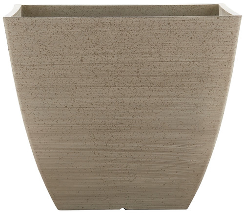 Southern Patio HDR-091660 Newland Planter, 16 in W, 16 in D, Square, Plastic/Resin, White, Stone Aesthetic [SKU: ORG0942458]