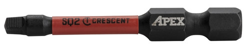 Crescent APEX Vortex CAVB2SQ2-2 Impact Power Bit, #2 Drive, Square Drive, 1/4 in Shank, Hex Shank, 2 in L, Steel [SKU: ORG7410848]
