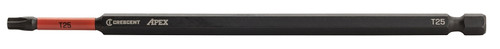Crescent APEX Vortex CAVB6T25 Impact Power Bit, T25 Drive, Torx Drive, 1/4 in Shank, Hex Shank, 6 in L, Steel [SKU: ORG7410889]