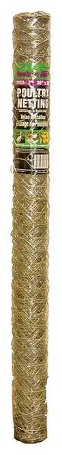 Jackson Wire 12 02 19 16 Poultry Hex Netting, 25 ft L, 36 in W, 20 Gauge, Hexagonal Mesh, 2 in Mesh, Galvanized [SKU: ORG6760466]