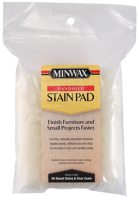 Minwax 423546000 Handheld Floor Stain Pad, 5-1/2 in L Pad, 3 in W Pad, Lambskin Pad [SKU: ORG7406234]