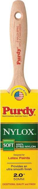 Purdy Nylox Sprig 144380220 Flat Trim Brush, 2 in W, 2-11/16 in L Bristle, Nylon Bristle, Beavertail Handle [SKU: ORG6989115]