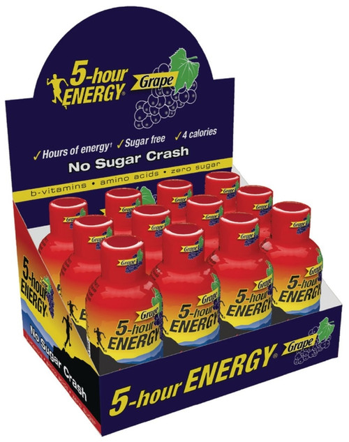 5-hour ENERGY 218123 Sugar-Free Energy Drink, Liquid, Grape Flavor, 1.93 oz Bottle [SKU: ORG0278143]