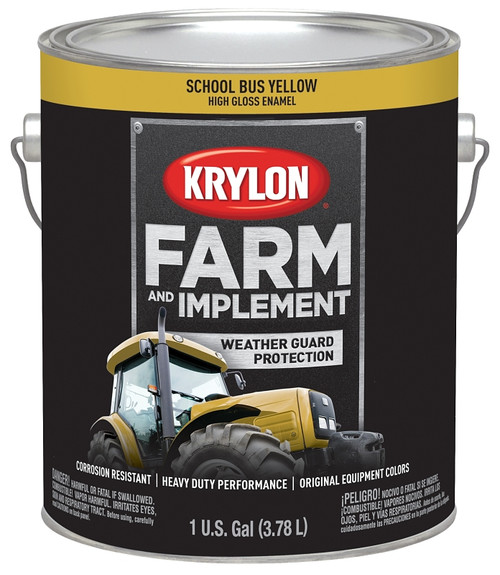 Krylon K01976000 Farm and Implement Paint, High-Gloss, School Bus Yellow 12, 1 gal [SKU: ORG7351422]