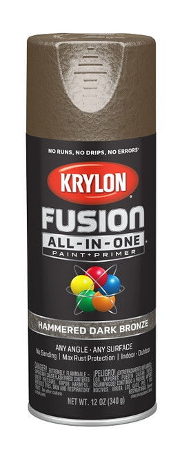 Krylon Fusion K02787007 Primer and Spray Paint, Dark Bronze, 12 oz, Aerosol Can [SKU: ORG2809705]
