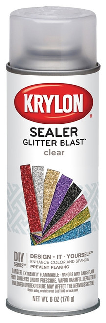 Krylon Glitter Blast K03800000 Sealer Spray, Glitter, Clear, 6 oz, Aerosol Can [SKU: ORG1648369]