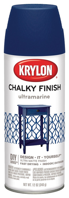 Krylon K04109000 Chalked Paint, Matte, Ultramarine, 12 oz, Aerosol Can [SKU: ORG1648039]
