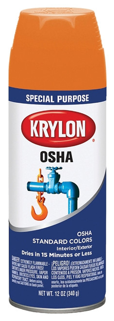 Krylon K02410777 OSHA Color Spray Paint, Gloss, OSHA Safety Orange, 12 oz, Can [SKU: ORG2997088]