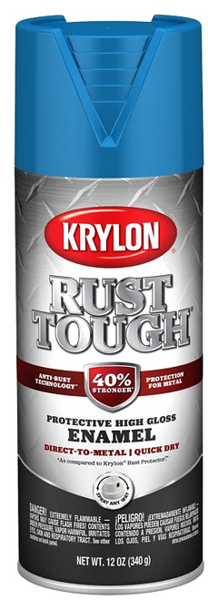 Krylon Rust Tough K09271008 Enamel, Gloss, Safety Blue, 12 oz, Can [SKU: ORG2858165]