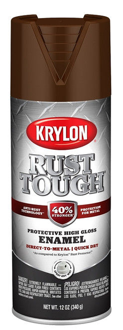 Krylon Rust Tough K09263008 Enamel, Gloss, Leather Brown, 12 oz, Can [SKU: ORG2858173]