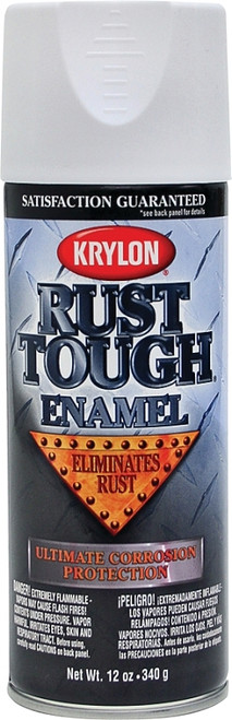Krylon K09219007 Rust-Preventative Enamel Paint, Flat, White, 12 oz, Can [SKU: ORG7494602]