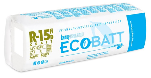 Knauf Insulation B45EVX R15K Kraft Faced Batt Insulation, 93 in L, 15 in W, R15 R-Value, Fiberglass, Brown [SKU: ORG0302687]