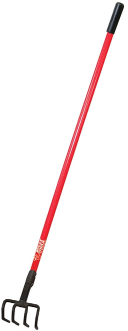 BULLY Tools 92334 Cultivating Fork, 5-1/2 in W, 54-1/2 in L, 4-5/8 in L Tine, 4 -Tine, Fiberglass Handle [SKU: ORG7774607]