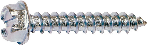 MIDWEST FASTENER 02948 Screw, #12 Thread, 1-1/4 in L, Coarse Thread, Hex, Slotted Drive, Self-Tapping, Sharp Point, Zinc [SKU: ORG4133385]