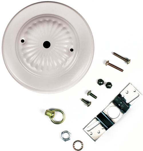 Jandorf 60217 Canopy Kit, Ceiling, Traditional, White, For: Outlet Box and Hang Ceiling Fixture [SKU: ORG3403797]