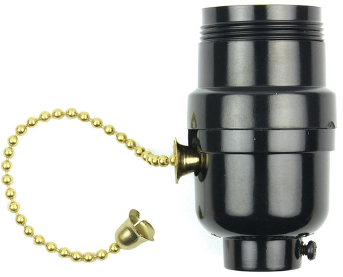 Jandorf 60534 Pull Chain Lamp Socket, 250 V, 250 W, Phenolic Housing Material, Black [SKU: ORG3397270]