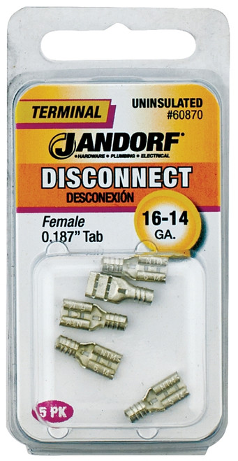 Jandorf 60870 Disconnect Terminal, 16 to 14 AWG Wire, Copper Contact [SKU: ORG3400686]