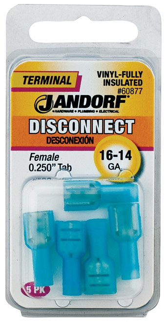Jandorf 60877 Disconnect Terminal, 16 to 14 AWG Wire, Vinyl Insulation, Copper Contact [SKU: ORG3400769]