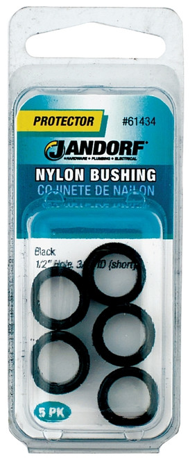 Jandorf 61434 Conduit Bushing, Nylon, Black, 3/8 in Dia Panel Hole, 1/4 in Thick Panel [SKU: ORG3394897]