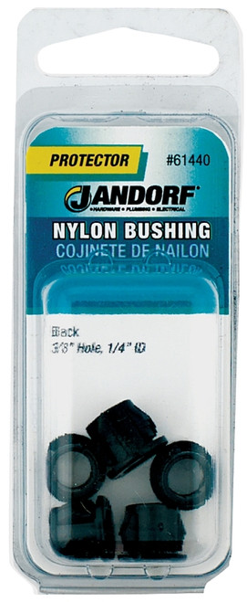 Jandorf 61440 Conduit Bushing, Nylon, Black, 1/4 in Dia Panel Hole, 0.406 in Thick Panel [SKU: ORG3394954]