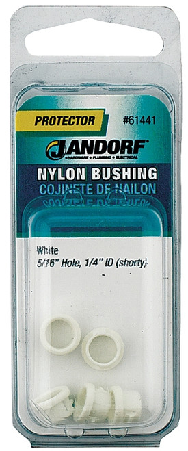 Jandorf 61441 Conduit Bushing, Nylon, White, 1/4 in Dia Panel Hole, 0.237 in Thick Panel [SKU: ORG3394962]