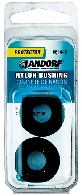 Jandorf 61445 Conduit Bushing, Nylon, Black, 3/8 in Dia Panel Hole, 0.406 in Thick Panel [SKU: ORG3395019]