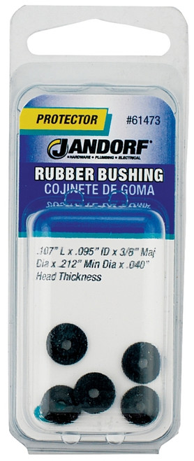 Jandorf 61473 Conduit Bushing, 0.095 in Dia Cable, Rubber, Black, 0.04 in Thick Panel [SKU: ORG3395316]