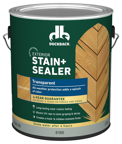 Duckback DBWB81000-16 Wood Stain, Transparent, Honeywood, Liquid, 1 gal [SKU: ORG4332870]