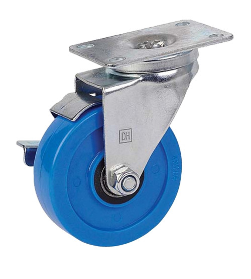 DH CASTERS C-LM4P1PUSB Swivel Caster, 4 in Dia Wheel, 1-1/4 in W Wheel, Solid Polyurethane Wheel, Blue, 275 lb [SKU: ORG5147285]