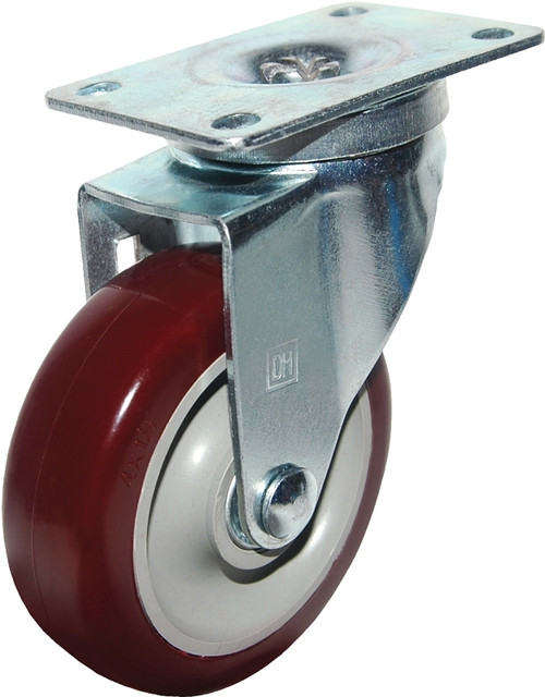 DH CASTERS C-LM35P1DPBS Rigid Caster, 3-1/2 in Dia Wheel, Rubber Wheel, 100 to 150 lb [SKU: ORG5148085]