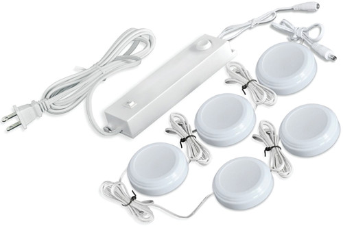 GOOD EARTH LIGHTING AC1072-WHG-05LF2 Plug-In Puck Kit, 0.1 A, 120 V, 7.97 W, 2-Lamp, LED Lamp, 486.1 Lumens [SKU: ORG7806672]