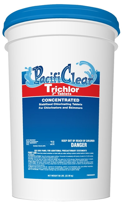 PacifiClear F008050050PC Trichlor Chlorine Sanitizer, 50 oz Pail, Tablet [SKU: ORG5769864]