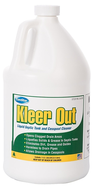 ComStar Kleer Out Series 30-245 Septic Tank Cleaner, Liquid, Clear, Odorless, 1 gal Bottle [SKU: ORG8950016]