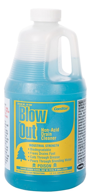 ComStar Blow Out 30-480 Drain Cleaner, Liquid, Dark Green, Odorless, 0.5 gal Bottle [SKU: ORG0564336]
