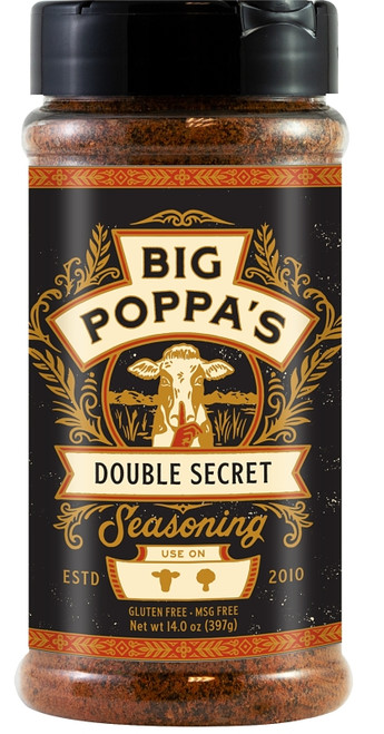 Big Poppa's OW86161-C BBQ Rub, Double Secret Steak Flavor, 14 oz Shaker [SKU: ORG2371516]