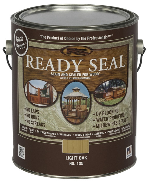 Ready Seal 105 Stain and Sealer, Light Oak, 1 gal, Can [SKU: ORG5763958]
