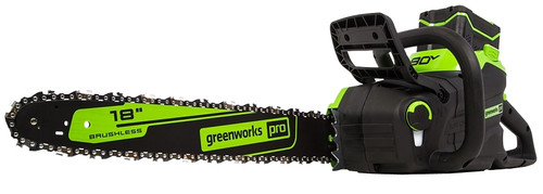 Greenworks Pro 2019902 Chainsaw, Battery Included, 4 Ah, 80 V, Lithium-Ion, 32 in Cutting Capacity, 18 in L Bar [SKU: ORG8198889]