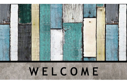 Fanmats 58773 Door Mat with Border, 30 in L, 18 in W, Black Flocked Pattern, Coir Surface [SKU: ORG5790266]