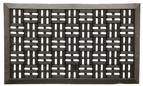 Fanmats 58780 Boot/Shoe Scraper Mat, 30 in L, 18 in W, Bacova Trellis Pattern, Rubber Surface, Black [SKU: ORG5790332]
