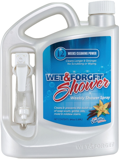 WET & FORGET 801064 Shower Cleaner, 64 oz Bottle, Liquid, Soft Vanilla, Pale Yellow [SKU: ORG9781709]