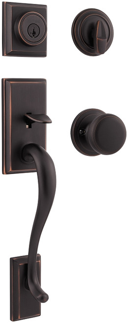 Kwikset 800HEXJ11PSMTCP Handleset, 1 Grade, Brass, Venetian Bronze, 2-3/8 x 2-3/4 in Backset, KW1 Keyway, Residential [SKU: ORG7079072]