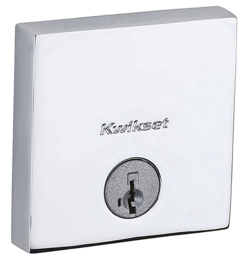Kwikset 258SQT 26 Deadbolt, Zinc, Polished Chrome, KW1 Keyway [SKU: ORG8381519]