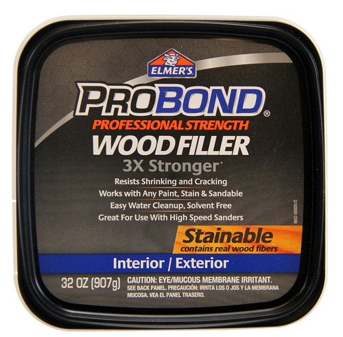 Elmers P9892 Wood Filler, Paste, Mild Acrylic, 1 qt Tub [SKU: ORG7662901]